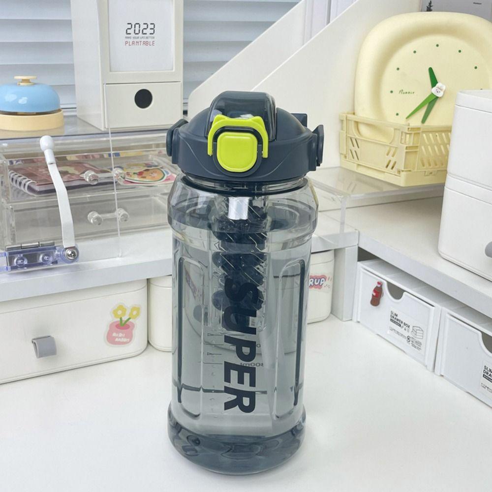 

Спортивная бутылка для воды для ПК с соломинкой, спортивный чайник большой емкости, для учеников начальной школы чёрный