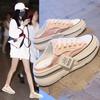 Baotou slippers for women wearing canvas shoes outside summer without heels Lazy half slippers