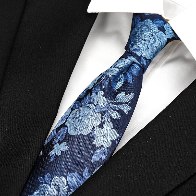 Hong Kong Style Retro Work Professional Tie Men'S Formal Wear Korean Version Of British Business 8Cm Hand-Made Pattern Student Clothing Trend