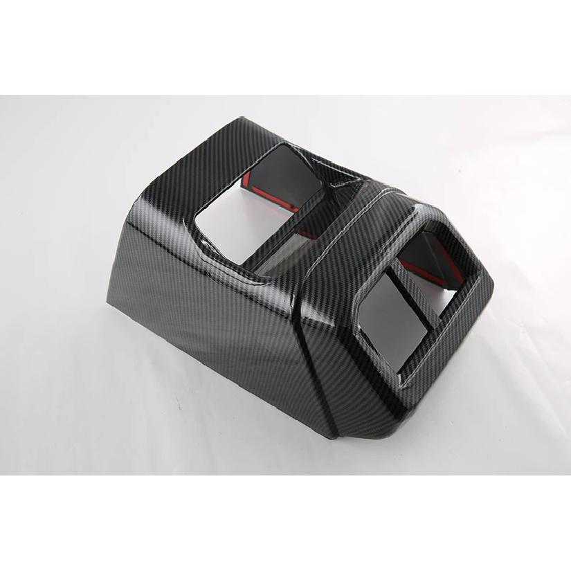 For Ford Ranger  2024 Car Accessories Carbon Fiber Style Armrest Box Rear Air Vent Frame Trim Cover