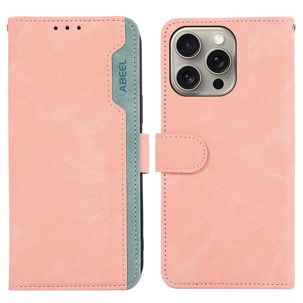 ABEEL For iPhone 16 Pro Max Leather Case RFID Blocking Anti-Scratch Wallet Phone Cover