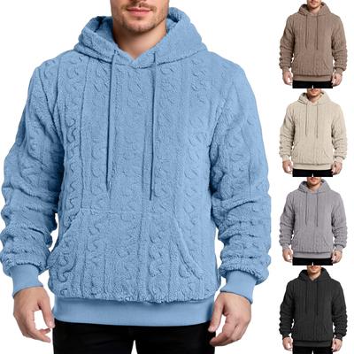 Sudadera con capucha y cremallera de invierno para hombre, con bolsillo de parche, chaqueta informal