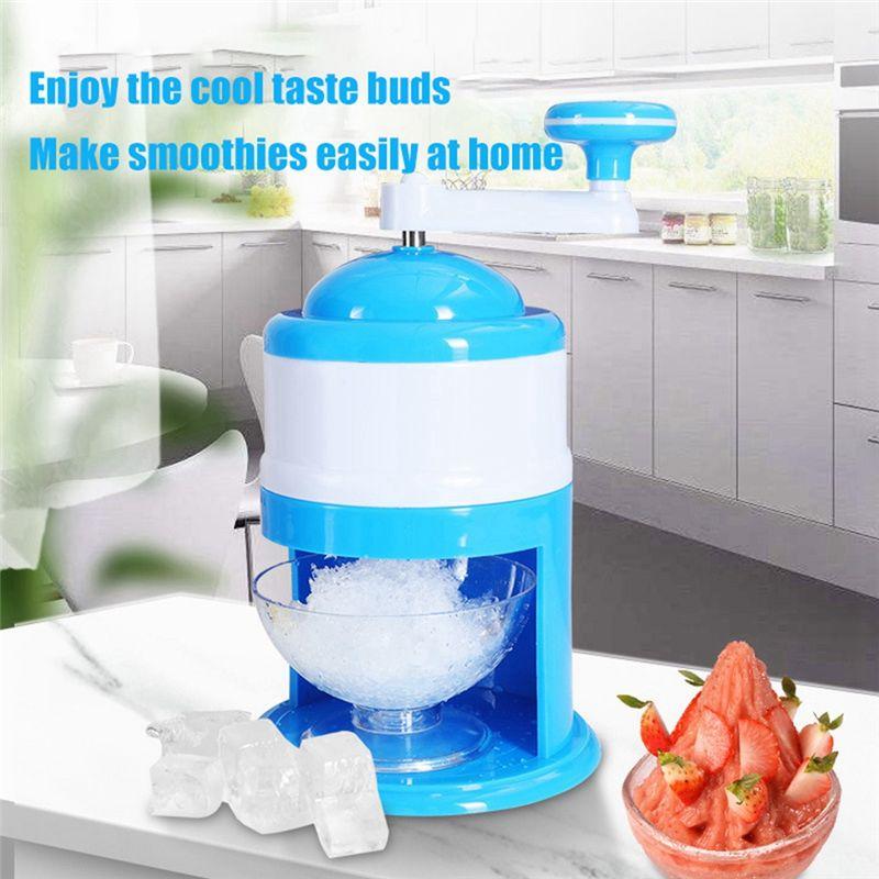 ABUL-2PCS Manual Ice Crusher Home Use Ice Shaver And Snow Cone Machine Summer Maker Ice Crushing Breaker Tool Blue