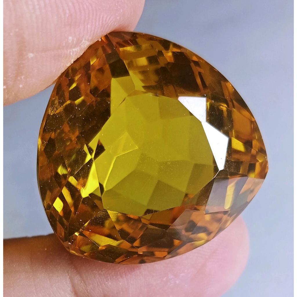 Certified Natural Brazilian Yellow Topaz Trillion Cut 65+ Ct Beautiful Gemstone