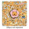 100 Capybara Cartoon Stickers: Cute Animal Decorations for Water Cups, Phone Cases, and Computers