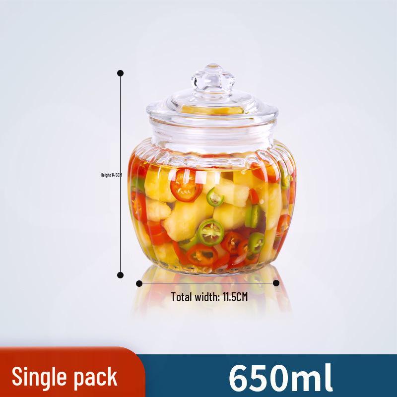 Thickened Glass Jar for Kimchi and Pickled Vegetables - Large Mouth Sealed Container for Household Use