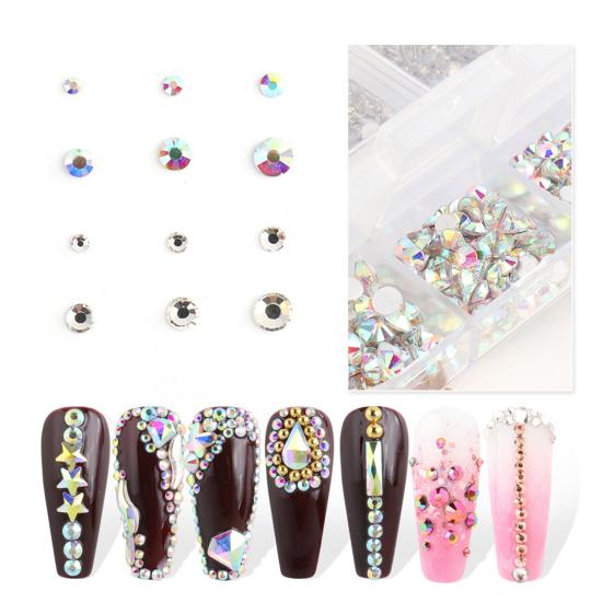Nail Decor Multi-Color Nail Art Flat Bottom