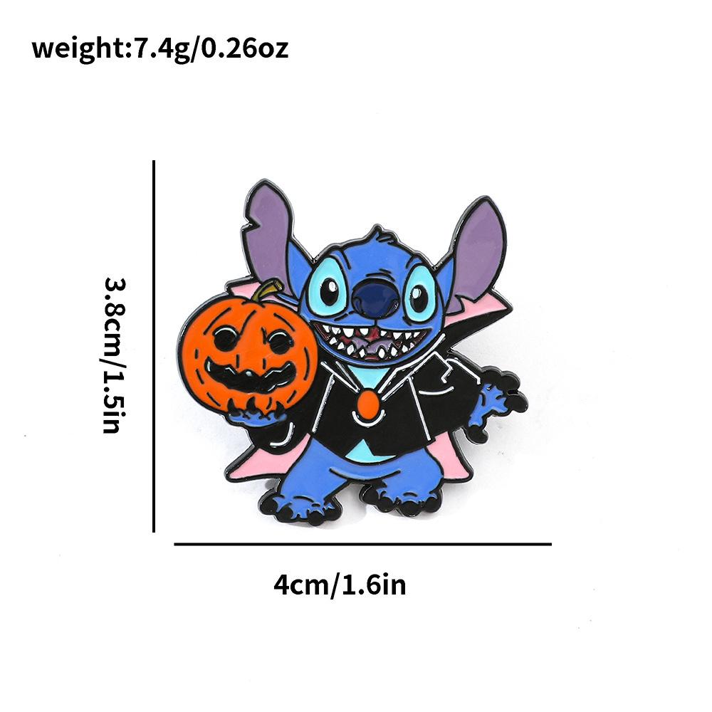 Cute Creative Personality Halloween Look Stitch Brooch Star Baby Character Metal Badge Accessories