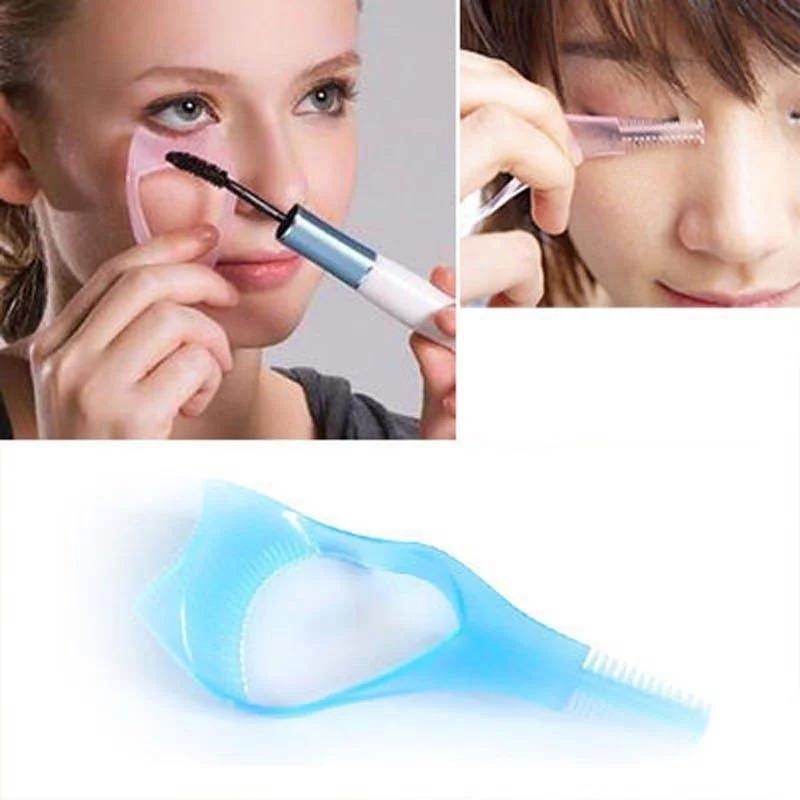 5PCS Practical Makeup Eye 3 in 1 Mascara Eyelash Applicator Guide Card Comb