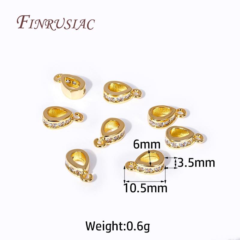 

18K Gold Plated Zircon-Set Pendant Bail For DIY Jewelry Making Supplies Accessories Wholesale 2 Pieces