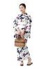 Yukata Set with Obi Easy To Cute and Stylish Summer Size Navy Blue with White Camellia Pattern TAYU-TAFU Women's Two-Piece (Heko Obi), Dress, Cotton,