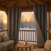 1 Stück – Wintergardinen aus gefütterter Baumwolle, dick gepolstert, warm und lichtundurchlässig, für Wohnzimmer, Schlafzimmer und als Außendekoration