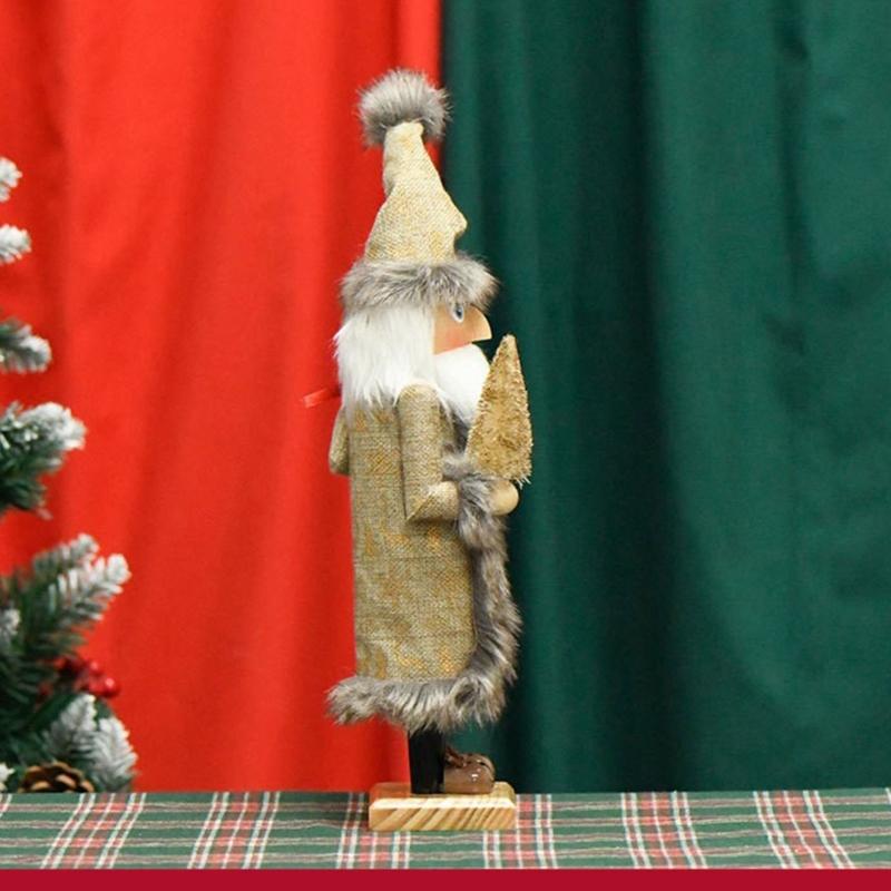 Christmas Nutcrackers Ornament Small Wooden Soldier Christmas Decorations Nutcrackers Figure Ornament for Table Shelf