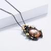 Fashion High-End Black Gold Zircon Goose Egg-Shaped Earrings Necklace For Women Wedding Party Engagement Travel Jewelry Gift