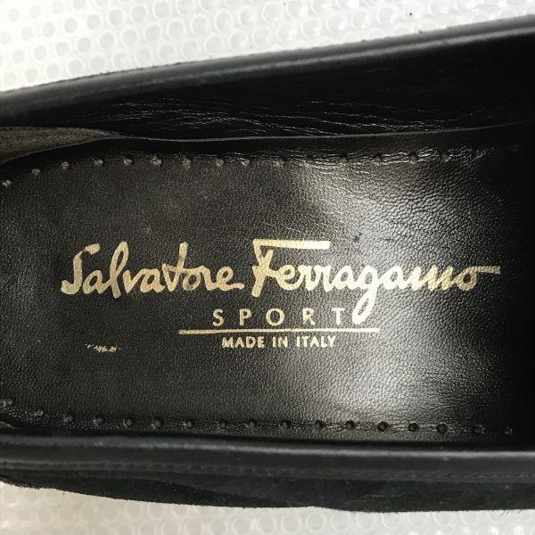 Salvatore Ferragamo SPORT Italy Suede Leather Loafer Slip-on 8.5D 26.0 Black Lug Sole Shoes(USED)