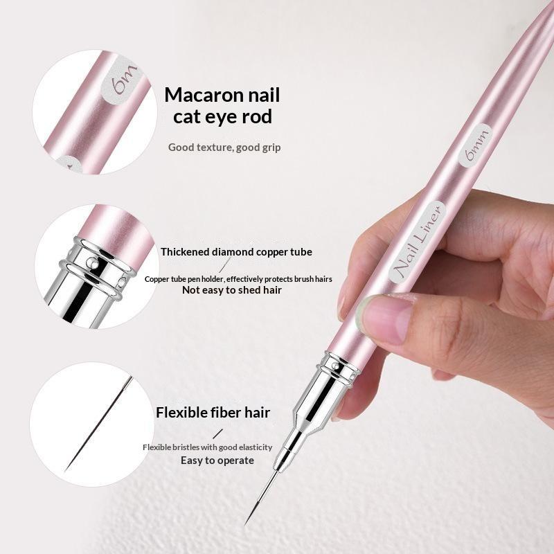 Professional Nail Art Liner Brush Ultra Thin Precision Drawing Pen 6/9/12/15/18/25mm for Nail Salon Commercial Use