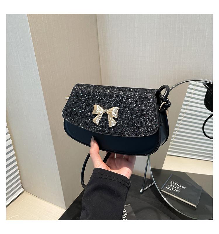 Beautiful trend casual 2025 new simple bow fashion one shoulder crossbody small square bag woman