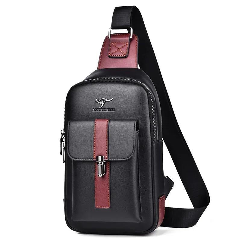 

Men s chest bag, business outdoor shoulder bag, fashionable hanging bag, small backpack 29x17x7cm червоний