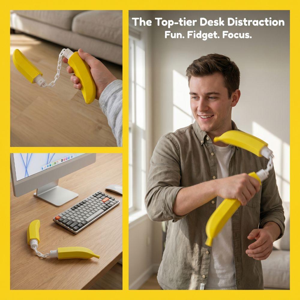Creative Thumb Chucks Toys Simulation Fruit Banana Folding Toy Banana Nunchucks Toy  Party Costume