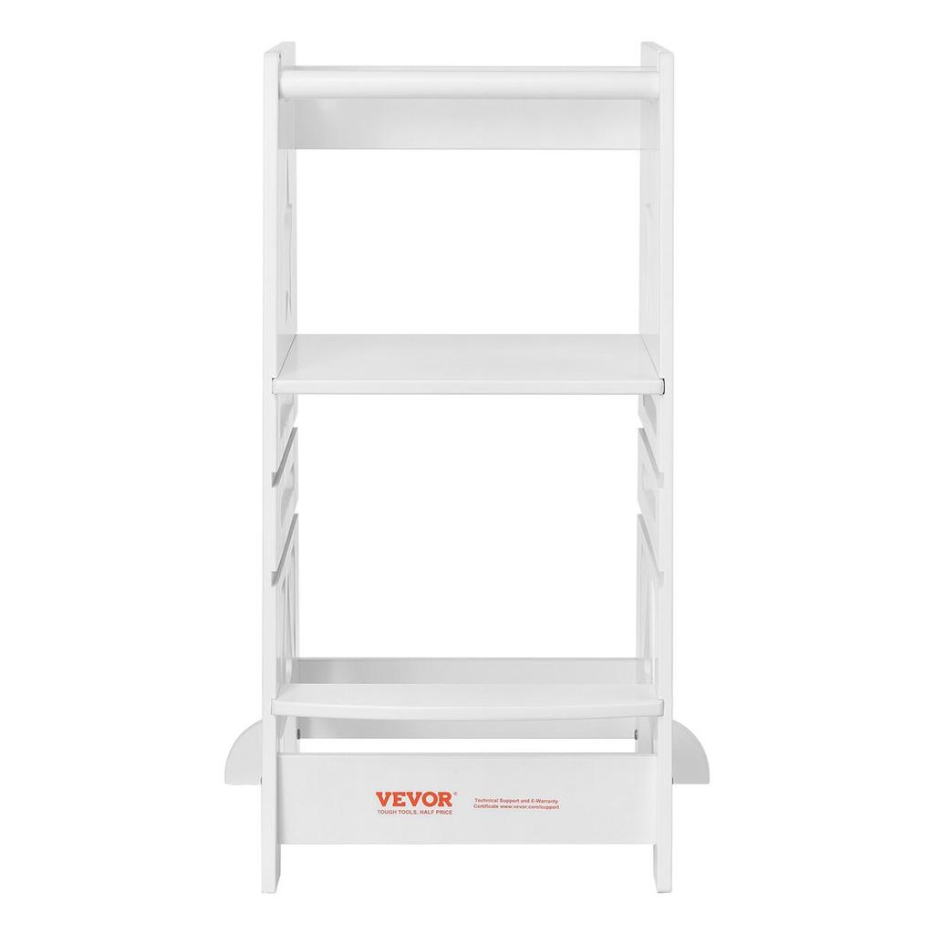 Tower Step Stool for Toddlers Kids 3-Level Height Adjustable 350LBS White