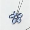 Transparent Resin Flower Pendant Necklace Metal Chain Multi Colors Daily Wear Party Gift For Women Girls