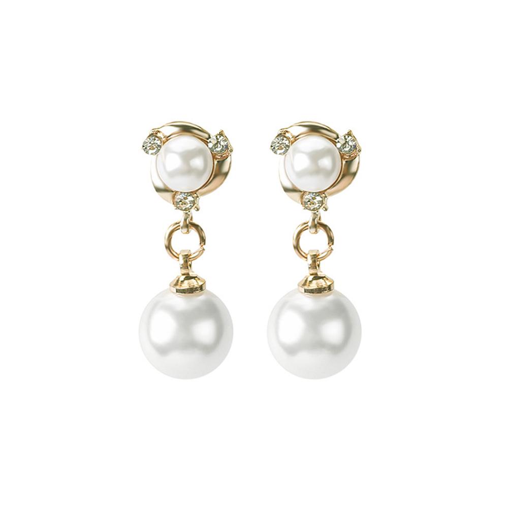 Non Pierced Simulated Pearl Clip On Earrings For Women Elegant Ear Jewelry Accessories
