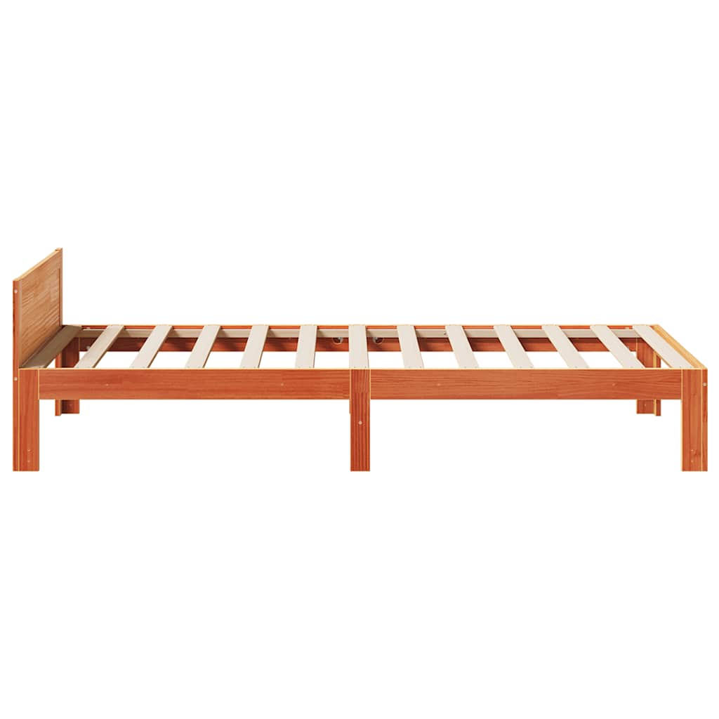 Solid Wood Bed Frame without Mattress Wax Brown 80x200 cm Pine Wood