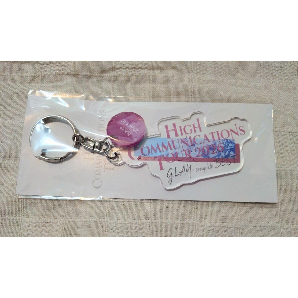 Used GLAY HIGH COMMUNICATIONS TOUR 2026 venue limited acrylic keychain Nara