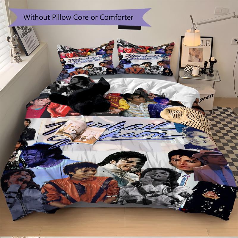 Michael Jackson Collage Print 3Pcs Bedding Setduvet Cover With 2 Bedropillowcase Home Birthday Gift
