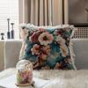 American Style Floral Jacquard Throw Pillow Cover With Tassel Trim Sofa Chair Bed Car Decor 45x45cm 60x60cm