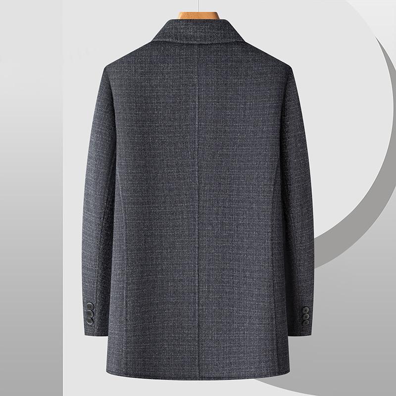 Winter Suit Wool Coat Double-sided Men's Middle-aged and Young Leisure Business Medium and Long Coat