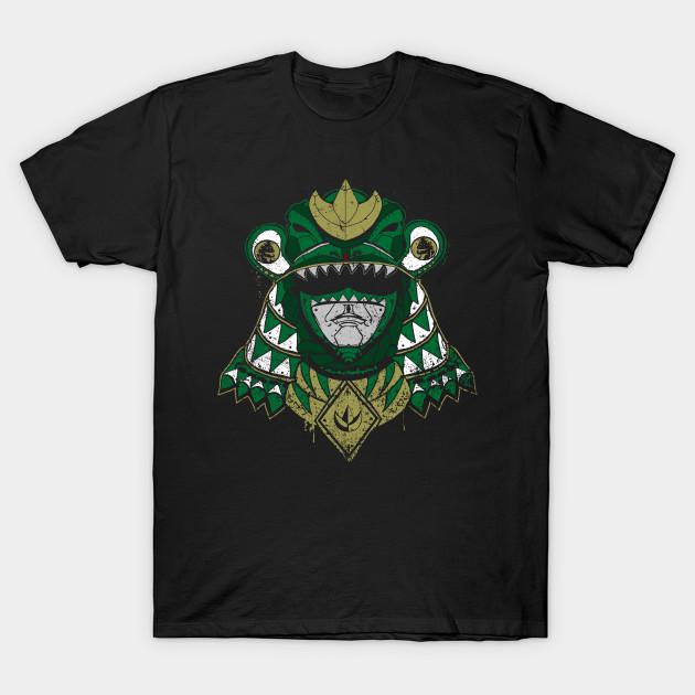 

Men Black Print T-shirt Green Shogun Ranger No-Cut Transfer Paper Print Cotton Tshirt XL чорний