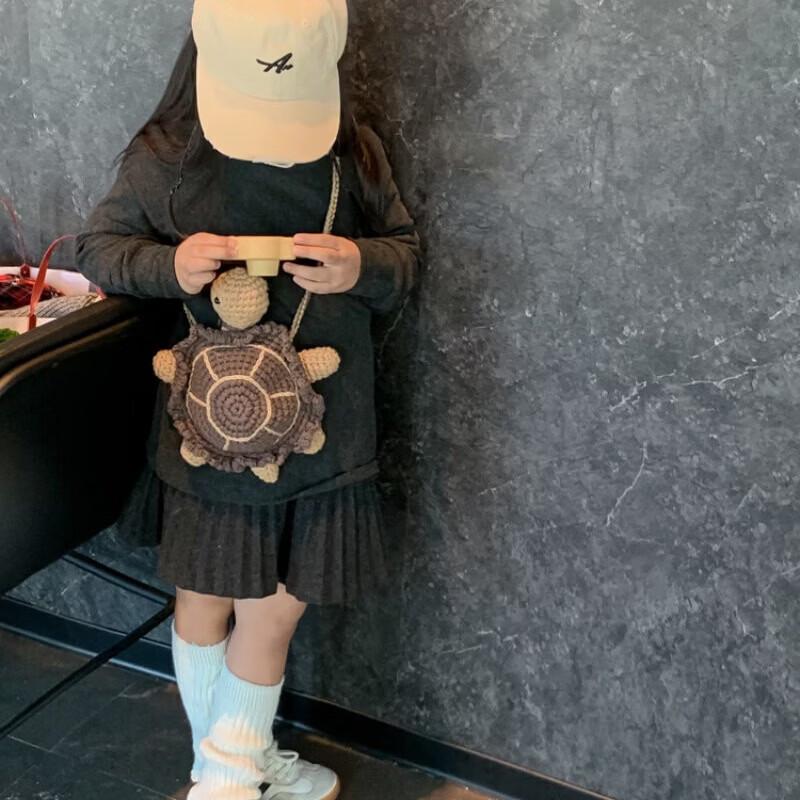 Cartoon-Schildkröte Gestrickte Kinder Umhängetasche