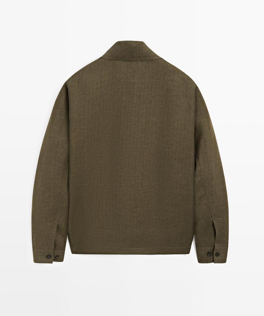Massimo Dutti 100% Linen Pocket Overshirt
