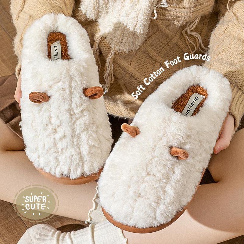Cotton Slippers Autumn and Winter Indoor Home Home Warm Plush Thick Bottom Non-slip Home Couple Cotton Mop Winter