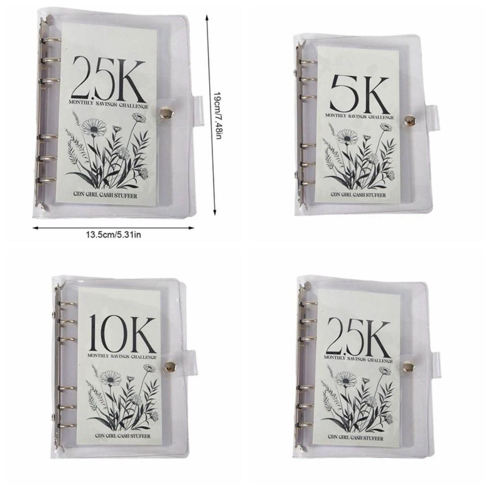 Creative Savings Challenge Binder Loose-leaf Cash Savings Binder PVC Envelope  Cash And Savings