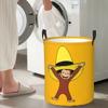 Funky Curious George Foldable Laundry Baskets Dirty Clothes Toys Storage Basket Home Organizer Bag
