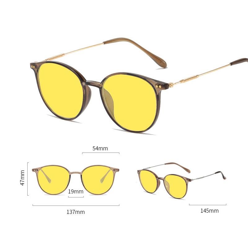 Fashion New TR Frame Night Vision Sunglasses Men Women Round Frame UV400 Sun Glasses Unisex Luxury Blue Light Blocking Computer Eyewear