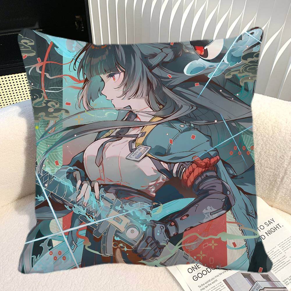 Game Zenless Zone Zero Hoshimi Miyabi Pillow Case Square Pillow Bedroom Sofa Leisure Comfort Cushion Car Home Decoration