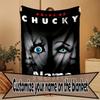 Custom Name Personalized Bride of Chucky Print Blanket, Home Decor, Bedroom, Sofa, Camping, Couch, Gifts for Birthday Christmas