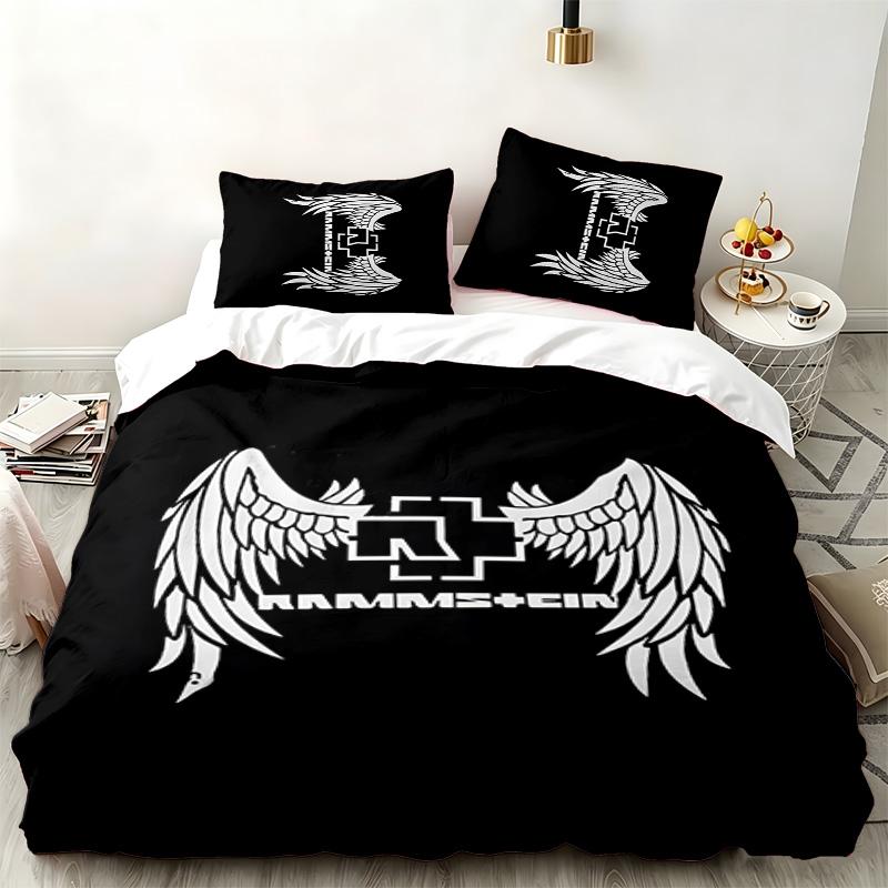 Rammstein 3pc set Perfect for bedroom use Comfortable bedding set includes a duvet cover and two pillowcases Ideal birthday or Christmas gift