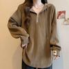 Sweatshirt for Women Cotton OversizeLoose-Fit Hooded Spring Autumn Loose V-Neck Casual Pullover Long Sleeve Top Sweatshirt
