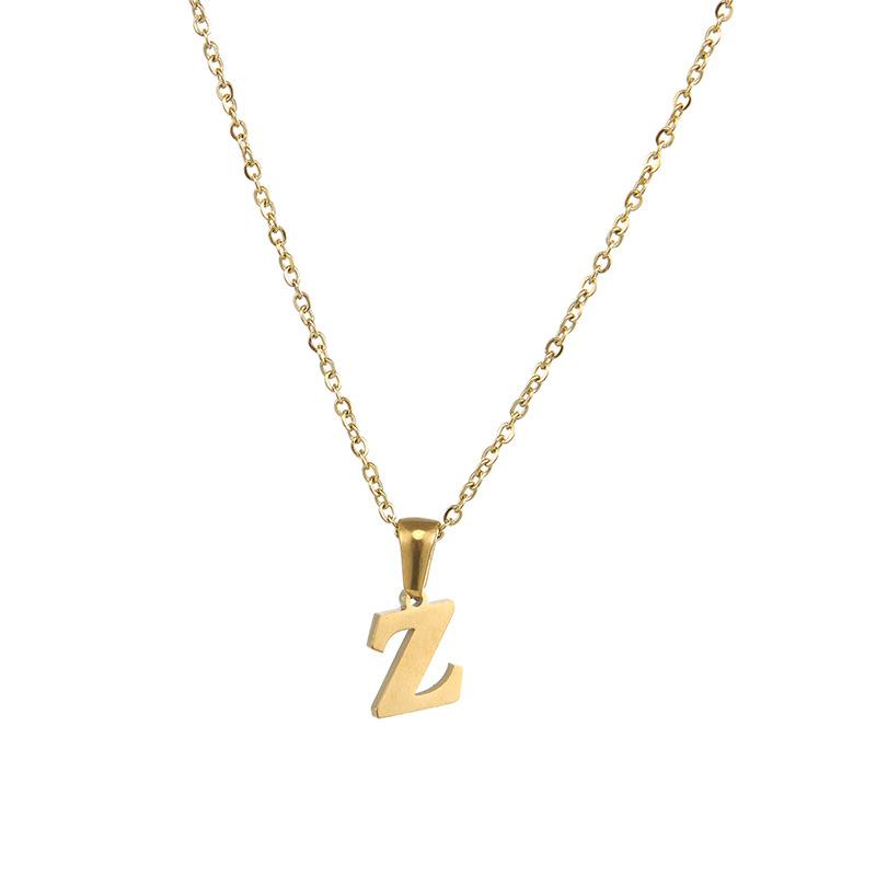 26 Letter Necklace Women's 18K Simple Fashion Non-fading Pendant Jewelry 2026