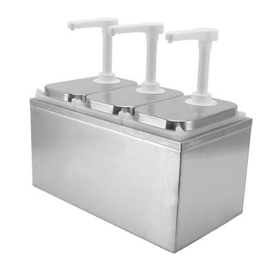 Distributeur de Sauce Plastique et Acier Inoxydable Station Pompe à Condiments Distributeur de Sauce Pour Cuisine Maison
