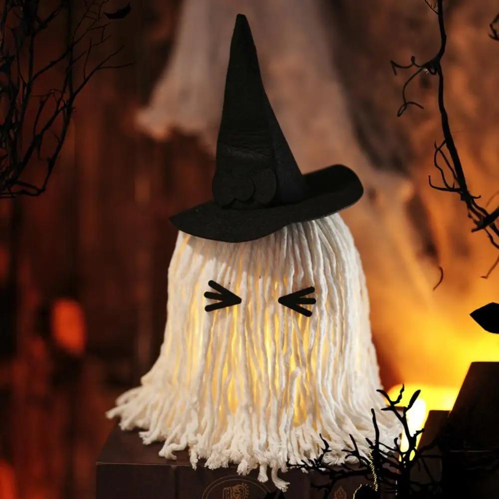 with Hat Specter Ornaments LED Mop Head Desktop Decoration Halloween Hanging Ghost Light  Study