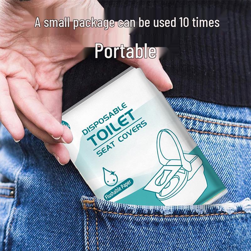 Couvre-siège de toilette jetable portable hydrosoluble - Usage transfrontalier