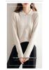 Women's Fine Spun Wool Cardigan Sweater Coat - Short Lapel Style, Autumn 2023 Knitwear