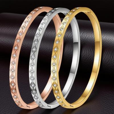 Women's High-End Fashionable Titanium Steel Full Diamond Bracelet – Personalized Design