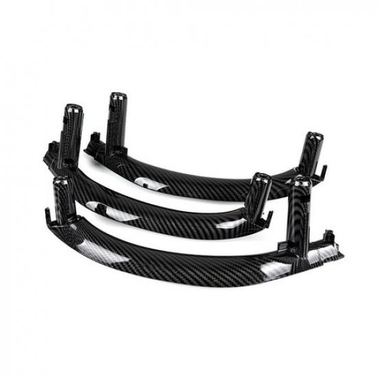 LHD Carbon Fiber Car Interior Door Pull Handle Trim For BMW X5 X6 F15 F16 14-18