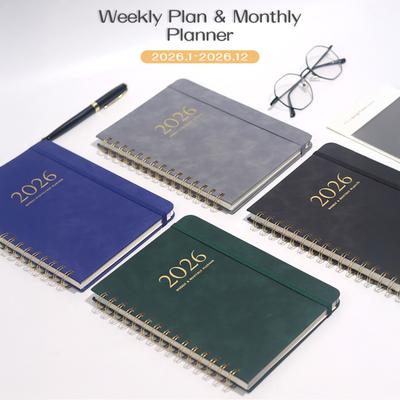 2026 Weekly Monthly Planner Portable A5 Size Agenda Notepad Stylish Design Schedule